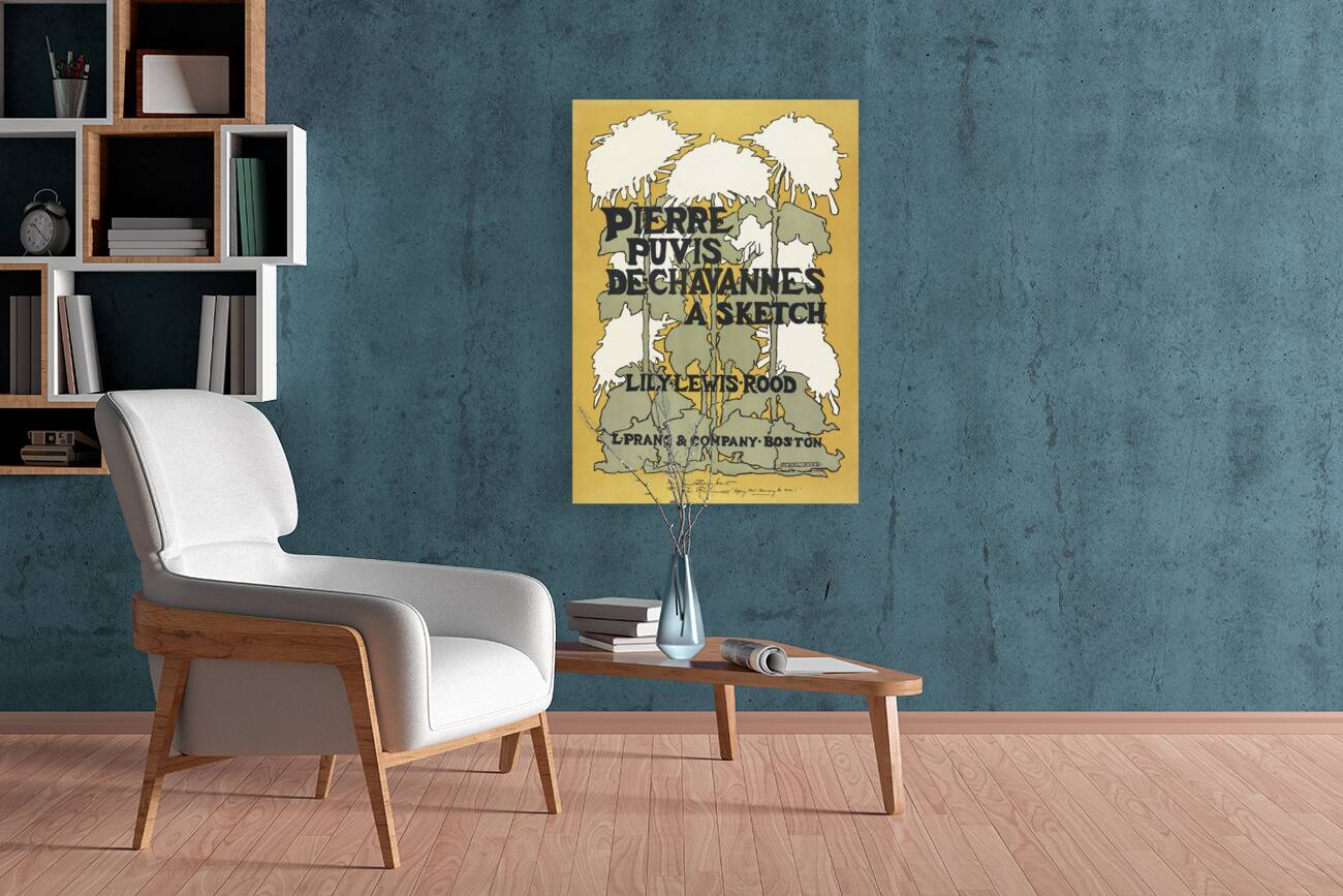 Pierre Puvis De chavannes a sketch Lily Lewis Rood 1895 book cover of flowers in art nouveau style by Ethel Reed .  Reproduction