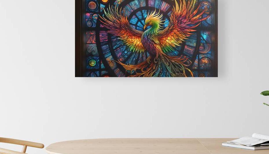 A Stained Glass Crystalline Rainbow Phoenix By ISHISH by IStockHistory com