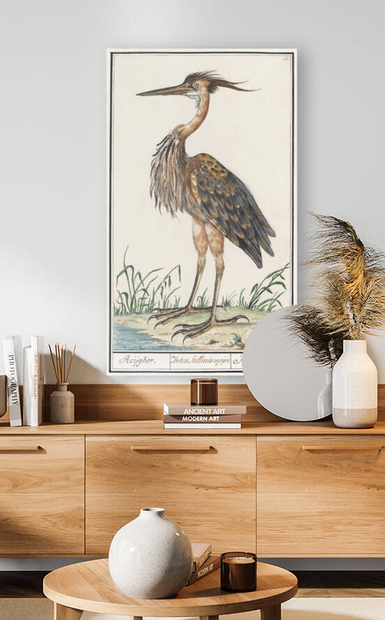 Purple heron in vintage style by IStockHistory com