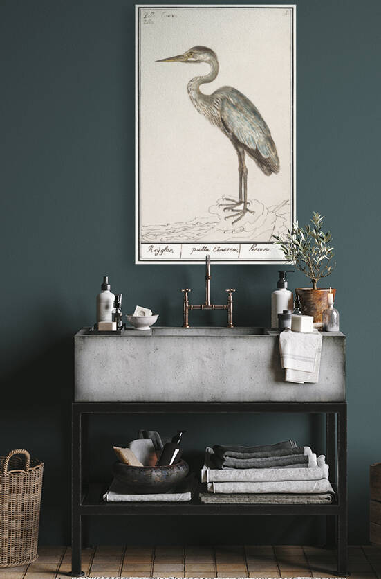 Blue heron in vintage style by IStockHistory com