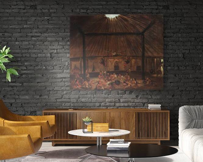 Interior Of A Mandan Lodge  by IStockHistory com