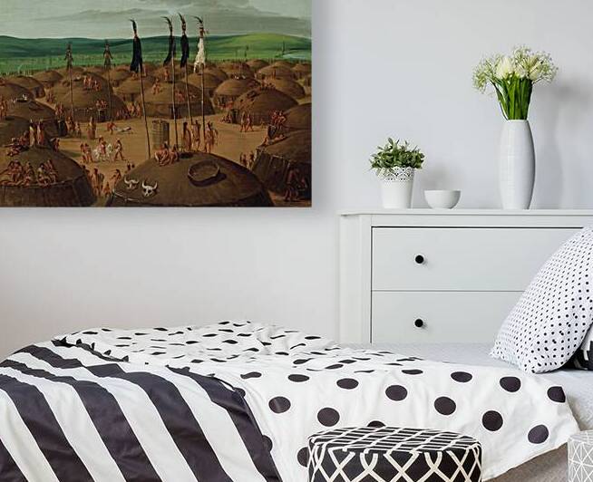 Bird’s-Eye View of The Mandan Village 1800 Miles Above St. Louis 1837-1839 by IStockHistory com