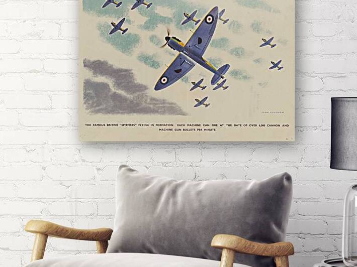 The Famous British ‘Spitfires’ Flying in Formation  by IStockHistory com