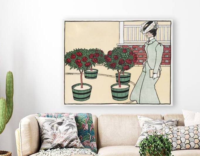 Woman in rose garden 1896  by Edward Penfield by IStockHistory com