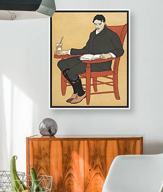 Man sitting in a chair during 19th-20th century by Edward Penfield by IStockHistory com