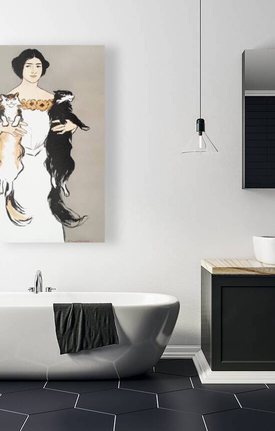 Woman holding cats 1897 by Edward Penfield by IStockHistory com