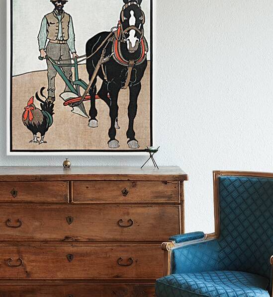 Man with Rooster and Horse ca. 1890-1907 by Edward Penfield by IStockHistory com