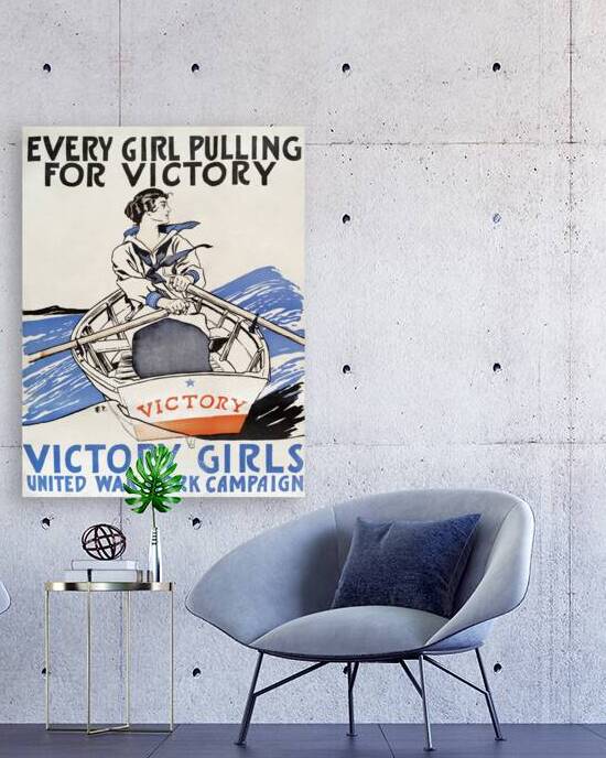 Every Girl Pulling for Victory Victory Girls United War Work Campaign 1918 by Edward Penfield by IStockHistory com