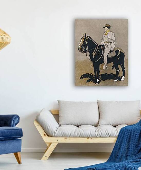 Soldier riding a horse 1898 by Edward Penfield by IStockHistory com