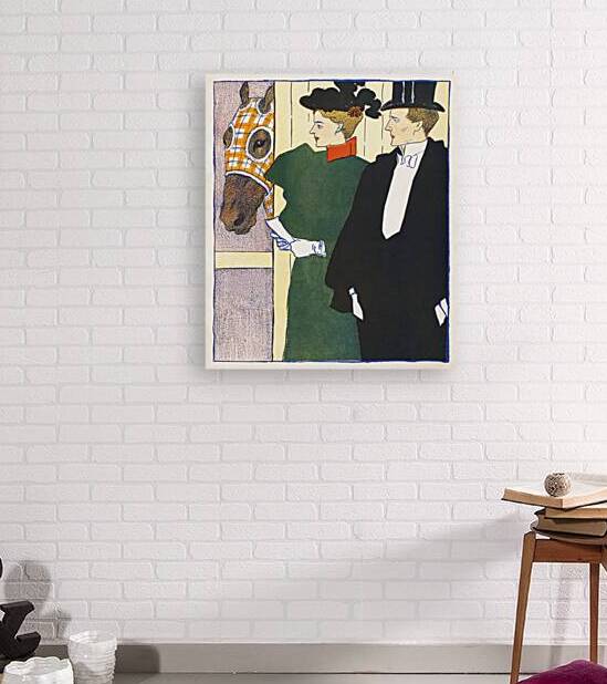 Woman holding a horse racing ticket 1895 by Edward Penfield by IStockHistory com