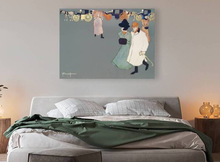 Man and woman on street ca. 1890-1907 by Edward Penfield by IStockHistory com