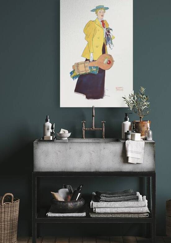 Woman holding dog and stuffs 1893 by Edward Penfield by IStockHistory com