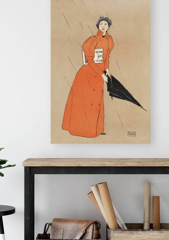 Woman holding umbrella 1894 by Edward Penfield by IStockHistory com