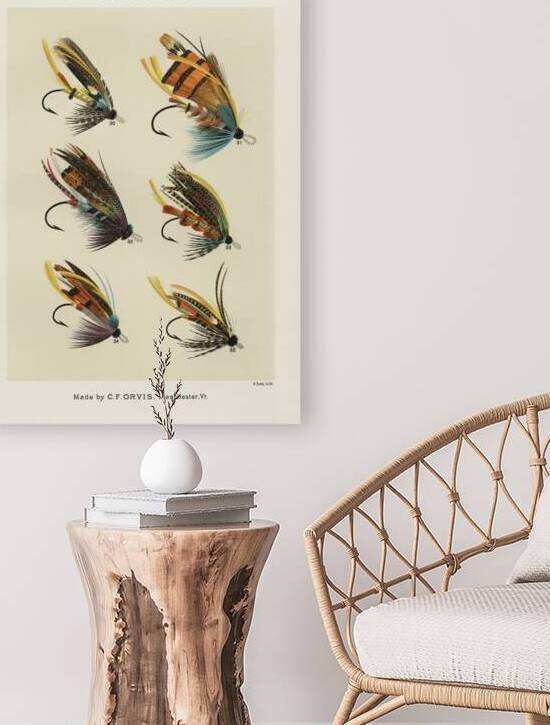 Vintage salmon flies poster by IStockHistory com