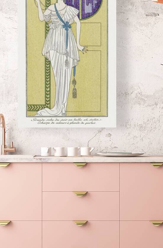 Costumes Parisiens No. 84: Grande robe du soir from Journal des Dames et des Modes 1913 fashion illustration  by George Barbier.  by IStockHistory com