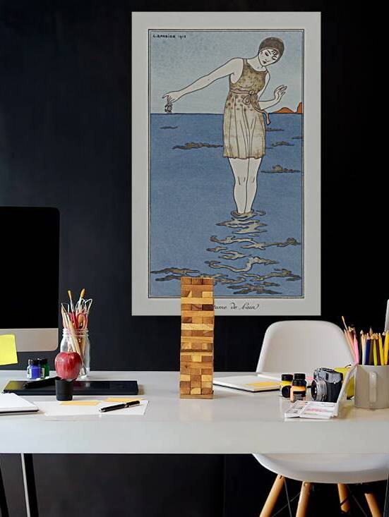 Costumes Parisiens: Costume de bain 1913 fashion illustration  by George Barbier.  by IStockHistory com