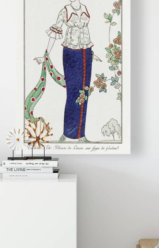 Costumes Parisiens no. 3: Toilette d&Eacutet&eacute Toilette d&Eacutet&eacute Blouson de Linon sur Jupe de foulard from Journal des Dames et des Modes 1912 fashion illustration  by George Barbier.  by IStockHistory com
