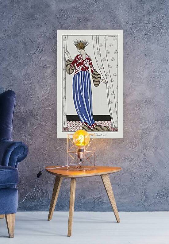 Costumes Parisiens No. 71: Manteau de Th&eacute&acirctre from Journal des Dames et des Modes 1913 fashion illustration by George Barbier.  by IStockHistory com