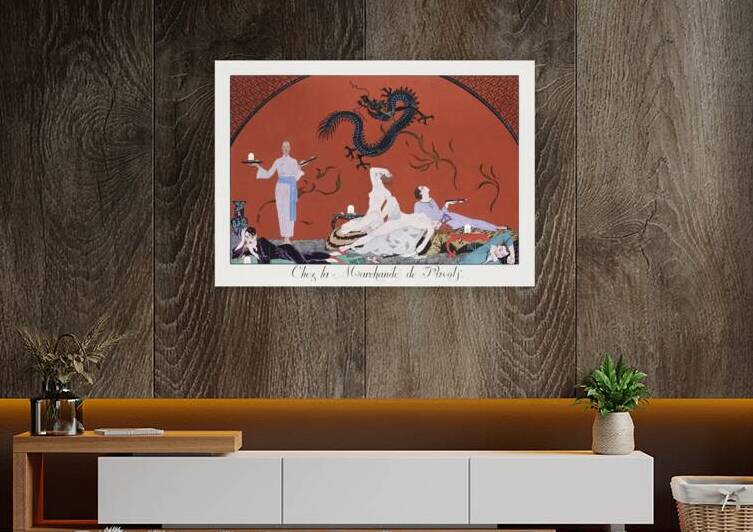 Chez la Marchande de Pavots 1920 fashion illustration  by George Barbier. by IStockHistory com