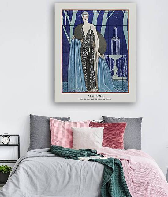 Alcyone / Robe et manteau du soir de Worth 1923 fashion illustration  by George Barbier.  by IStockHistory com