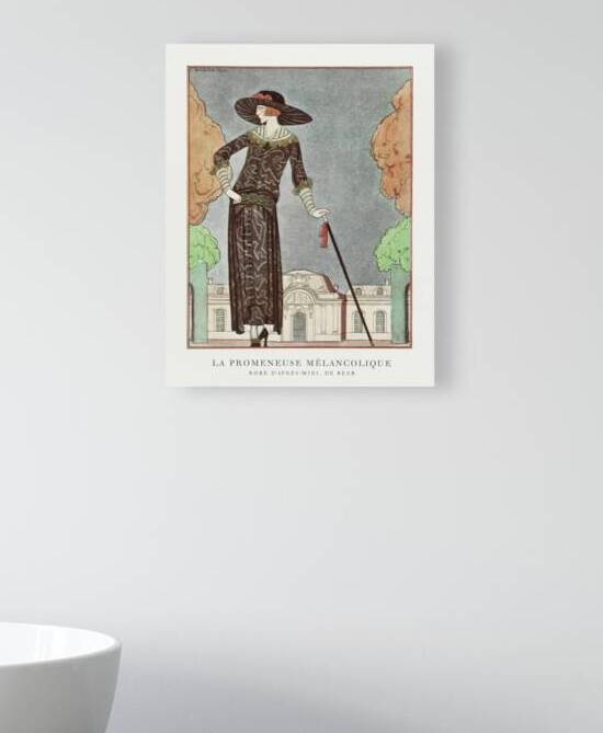 La promeneuse m&eacutelancolique Robe dapr&egraves-midi de Beer 1922 fashion illustration  by George Barbier.  by IStockHistory com