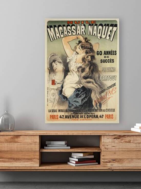 Huile De Macassar Naquet 1877 Poster by Jules Chéret by IStockHistory com