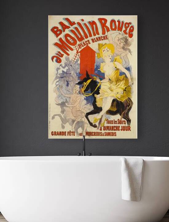 Bal Au Moulin Rouge Place Blanche 1889 Poster by Jules Chéret by IStockHistory com