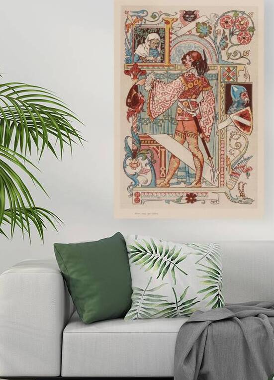 Chevalier inscrit dans une enluminure Illustration by Eugène Samuel Grasset by IStockHistory com