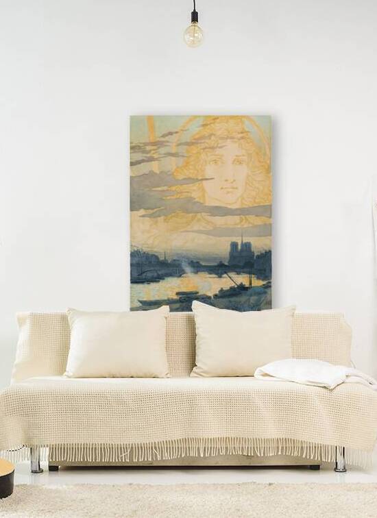 Sainte Geneviève Veillant Sur Paris 1898 Illustration by Eugène Samuel Grasset by IStockHistory com