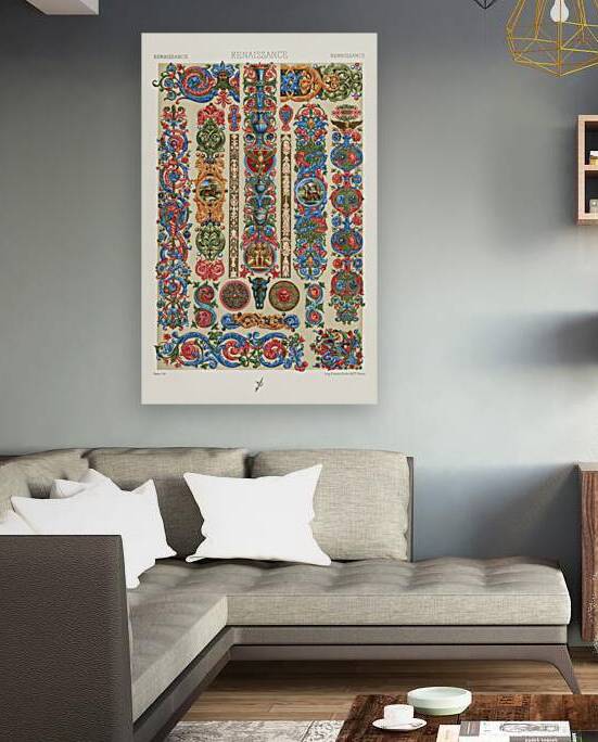 Renaissance pattern. 1888 edition Lornement Polychrome by Albert Racine 1825–1893. by IStockHistory com