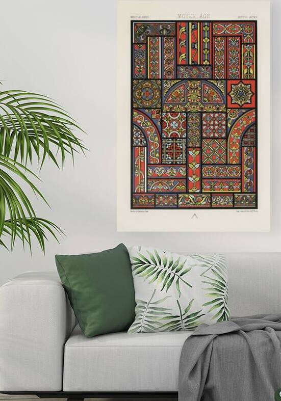 Middle-Ages pattern. 1888 edition Lornement Polychrome by Albert Racine 1825–1893. by IStockHistory com