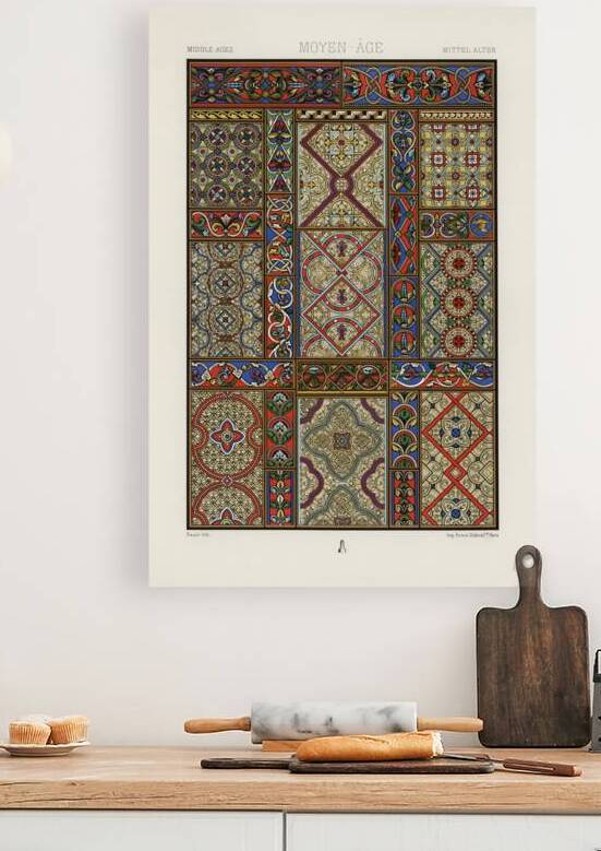 Middle-Ages pattern. 1888 edition Lornement Polychrome by Albert Racine 1825–1893. by IStockHistory com