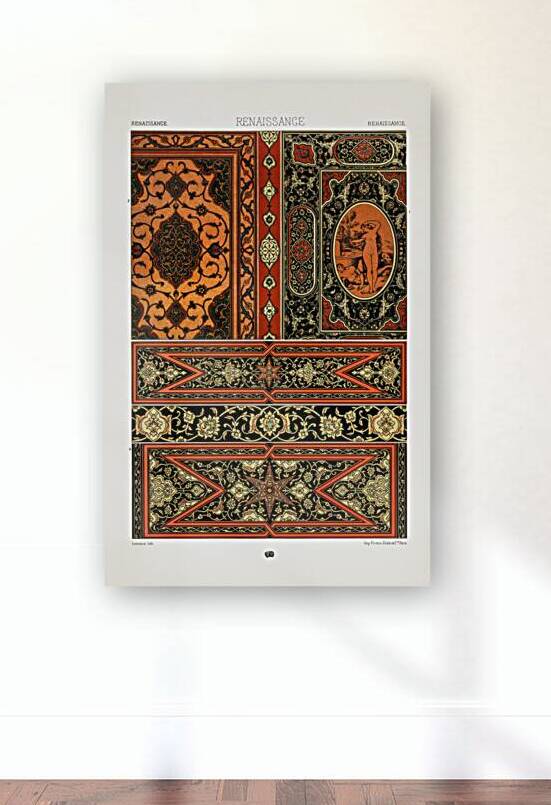 Renaissance pattern. 1888 edition Lornement Polychrome by Albert Racine 1825–1893. by IStockHistory com