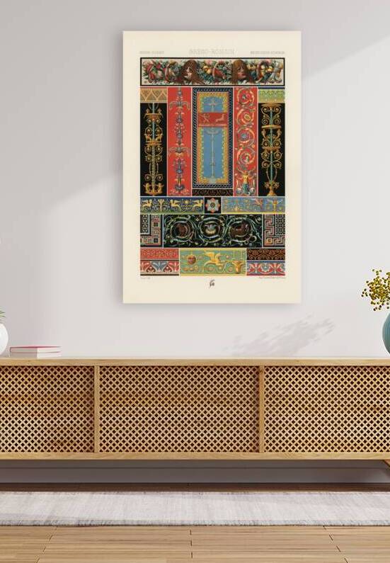 Greek-Roman pattern. 1888 edition Lornement Polychrome by Albert Racine 1825–1893. by IStockHistory com