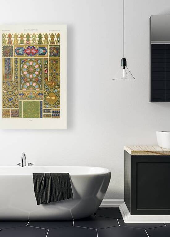 Byzantine pattern. 1888 edition Lornement Polychrome by Albert Racine 1825–1893. by IStockHistory com