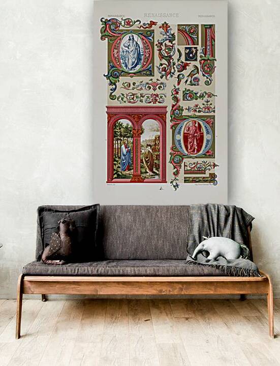 Renaissance pattern. 1888 edition Lornement Polychrome by Albert Racine 1825–1893. by IStockHistory com