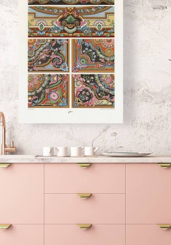 18th Century pattern. 1888 edition Lornement Polychrome by Albert Racine 1825–1893. by IStockHistory com