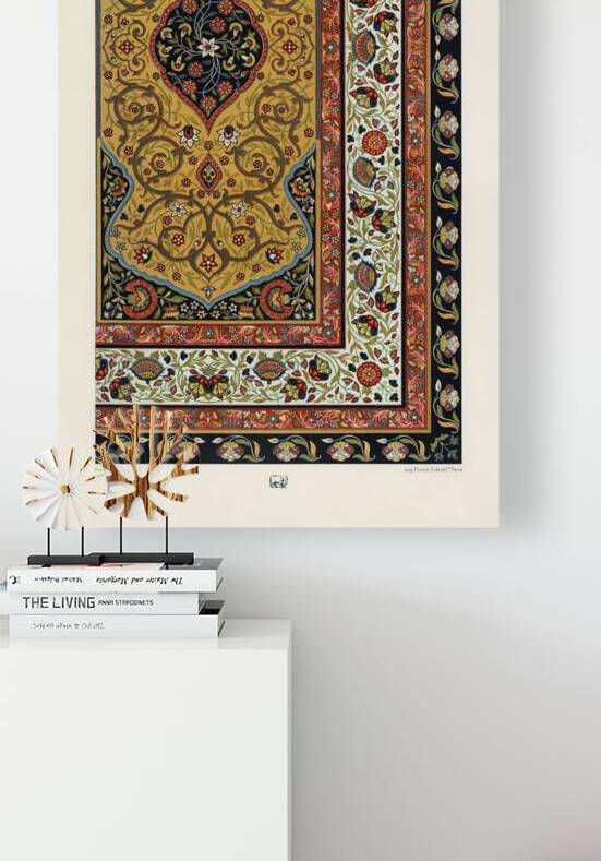 Persian pattern. 1888 edition Lornement Polychrome by Albert Racine 1825–1893. by IStockHistory com