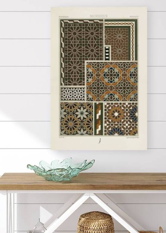 Moresque pattern. 1888 edition Lornement Polychrome by Albert Racine 1825–1893. by IStockHistory com