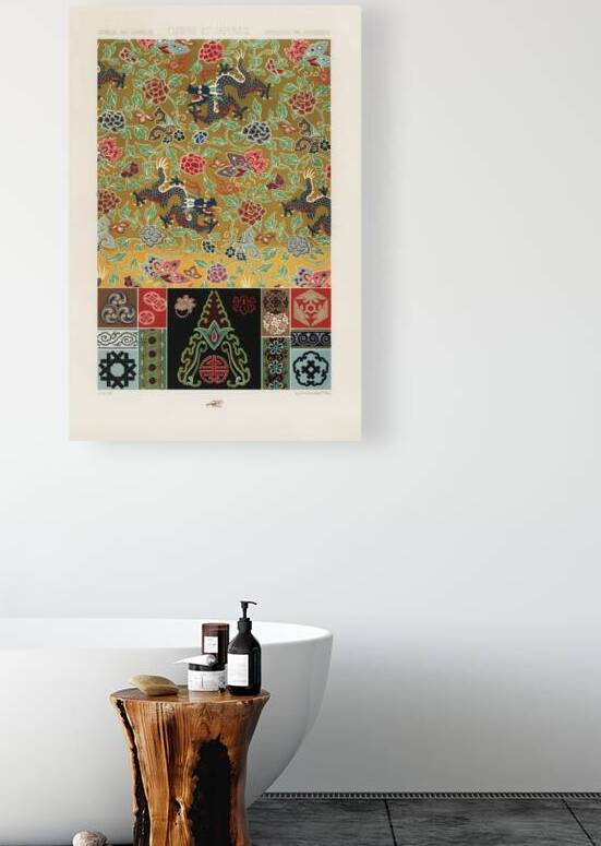 Chinese and Japanese pattern. 1888 edition Lornement Polychrome by Albert Racine 1825–1893. by IStockHistory com