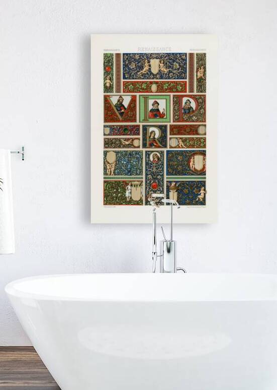 Renaissance pattern. 1888 edition Lornement Polychrome by Albert Racine 1825–1893. by IStockHistory com