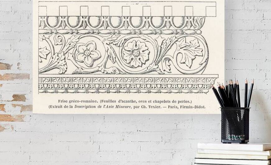 Greek-Roman decorative motifs. 1888 edition Lornement Polychrome by Albert Racine 1825–1893. by IStockHistory com