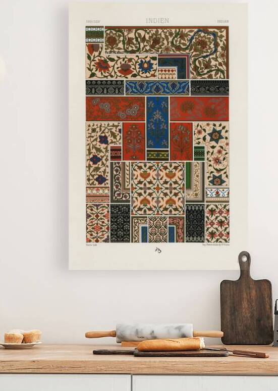 Indian pattern. 1888 edition Lornement Polychrome by Albert Racine 1825–1893. by IStockHistory com