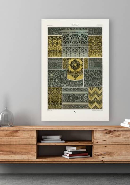 Persian pattern. 1888 edition Lornement Polychrome by Albert Racine 1825–1893. by IStockHistory com