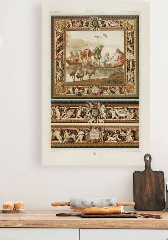 17th Century pattern. 1888 edition Lornement Polychrome by Albert Racine 1825–1893. by IStockHistory com