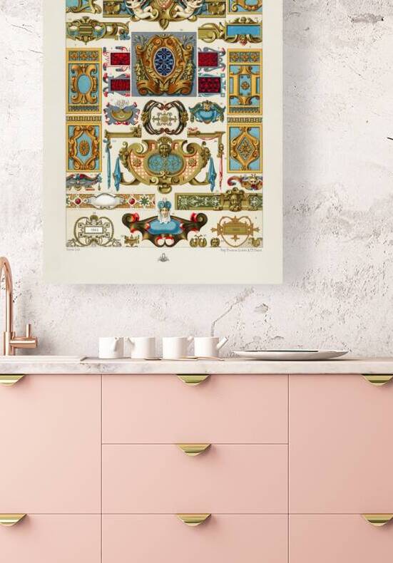 Renaissance pattern. 1888 edition Lornement Polychrome by Albert Racine 1825–1893. by IStockHistory com