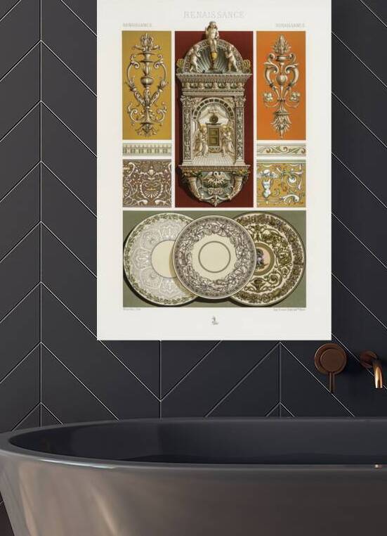 Renaissance pattern. 1888 edition Lornement Polychrome by Albert Racine 1825–1893. by IStockHistory com