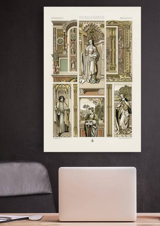 Renaissance pattern. 1888 edition Lornement Polychrome by Albert Racine 1825–1893. by IStockHistory com