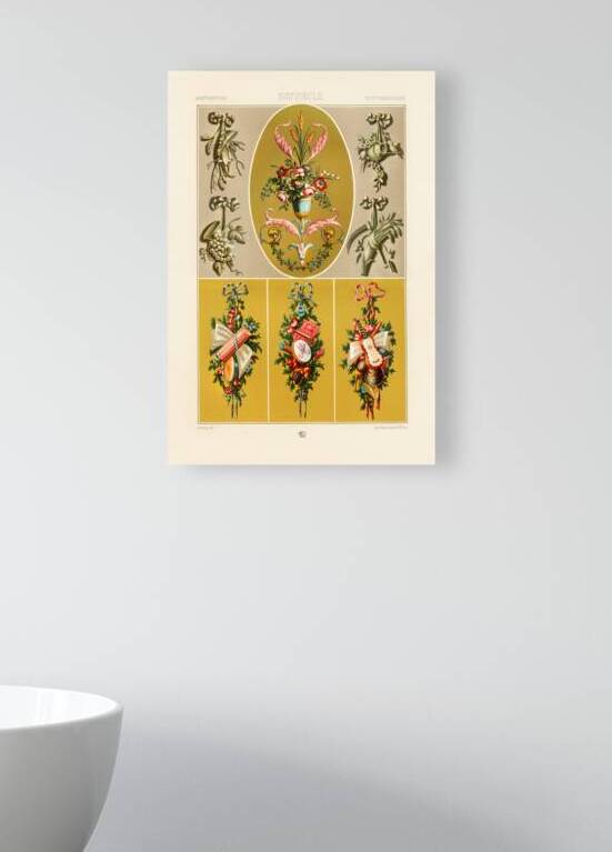 18th Century pattern. 1888 edition Lornement Polychrome by Albert Racine 1825–1893. by IStockHistory com