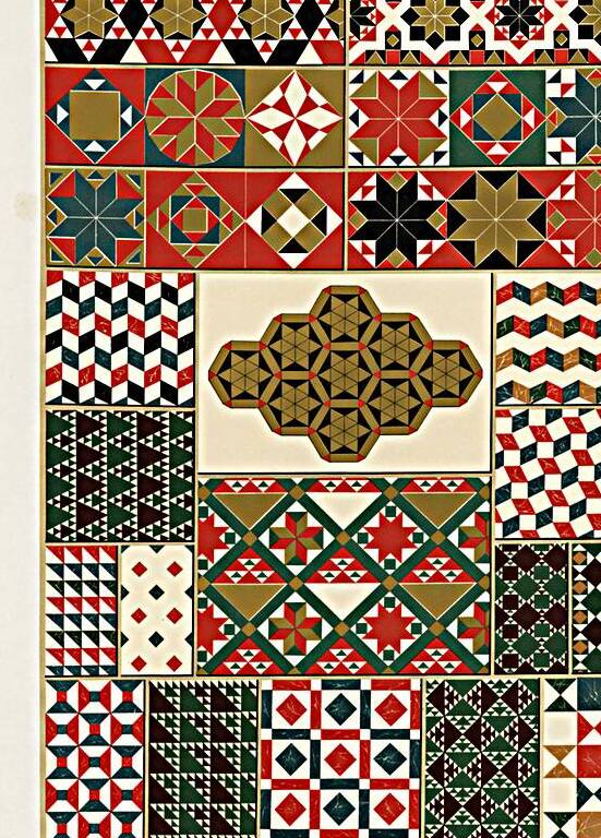 Roman-Byzantine pattern. 1888 edition Lornement Polychrome by Albert Racine 1825–1893. by IStockHistory com